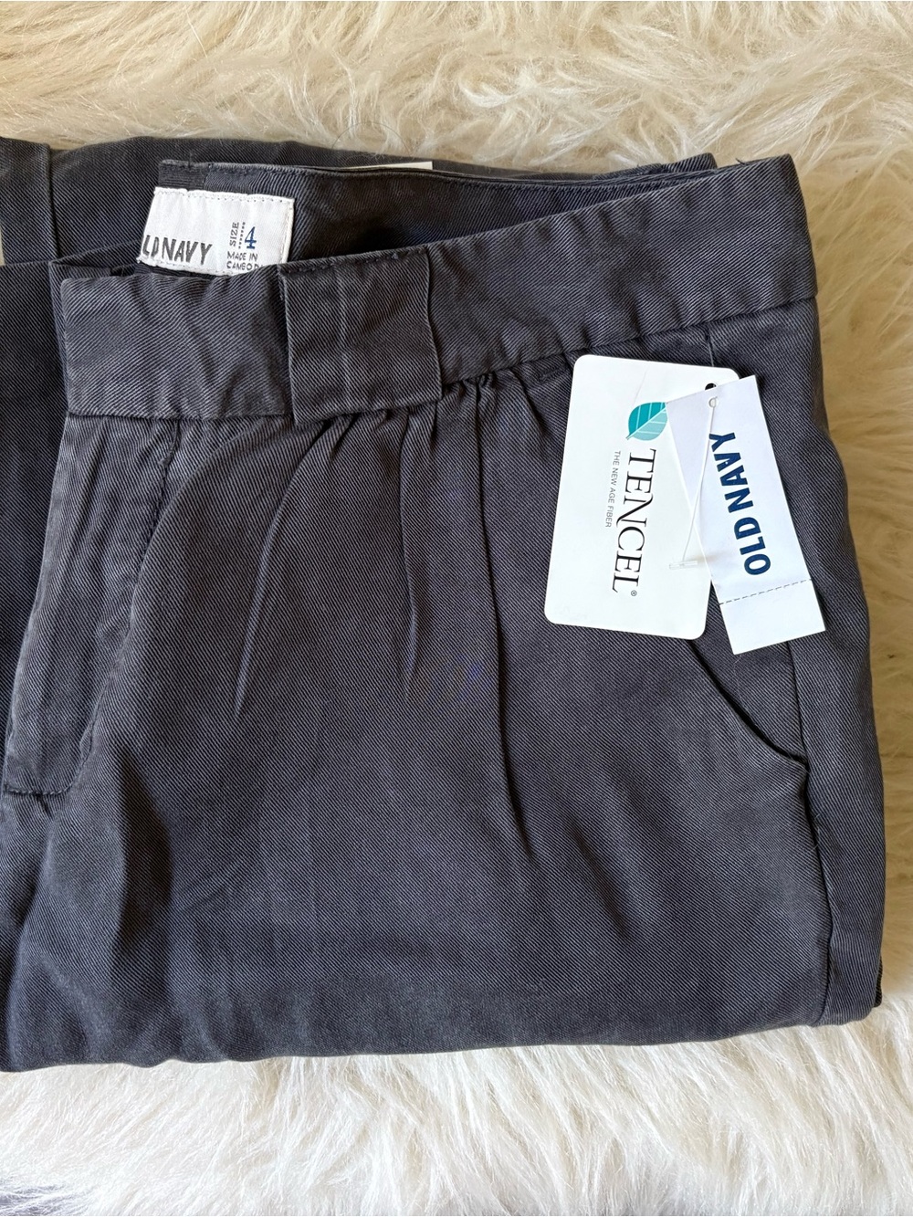 Old Navy Charcoal Gray Tencel-Blend Trousers